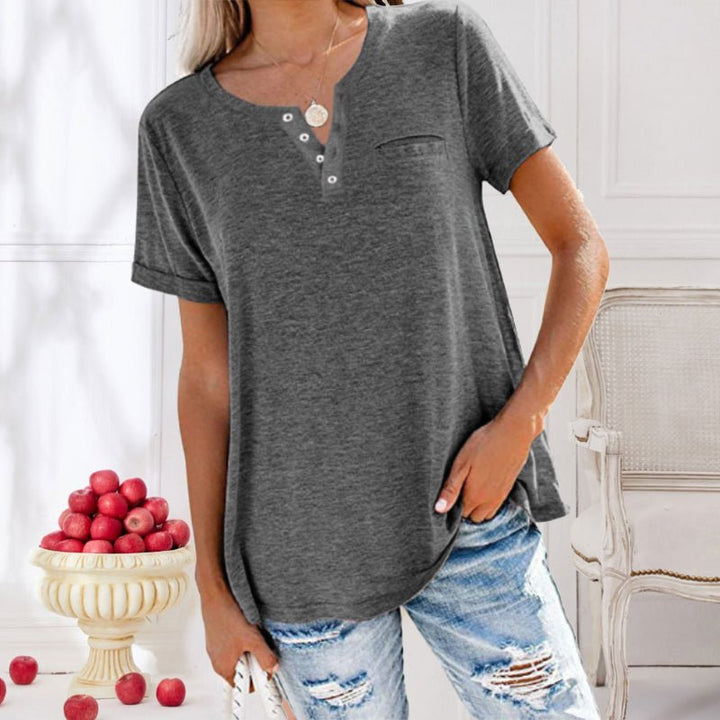 Levoire | T-Shirt Avec Poche Poitrine Pour Femmes Gris foncé