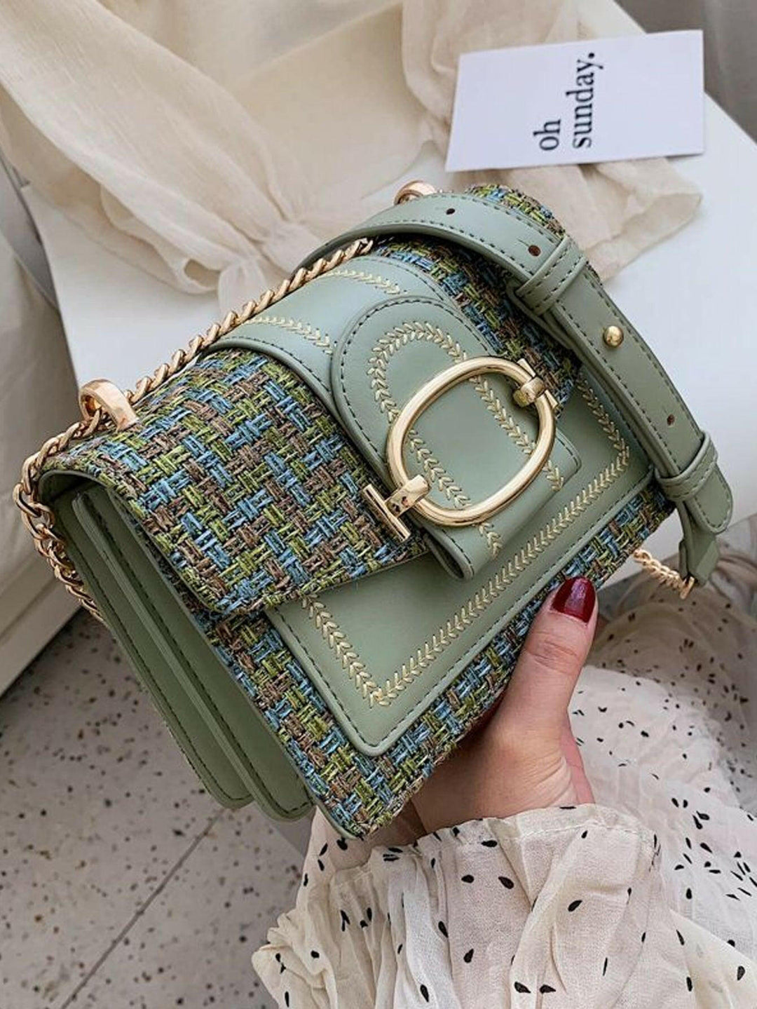 Levoire | Motif À Carreaux Élégant Quadratchen Vert