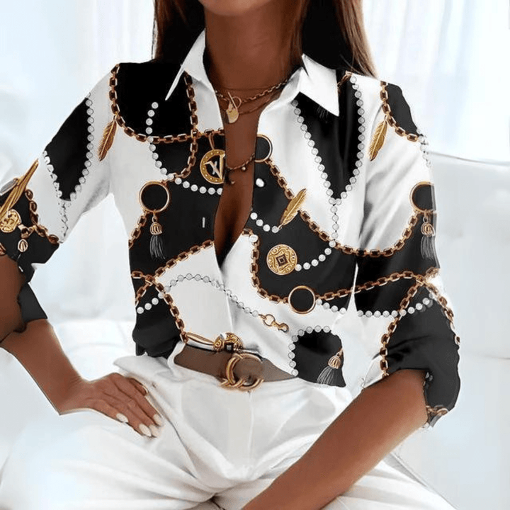 Levoire | Blouse Élégante au Style Classique Top Femme Or