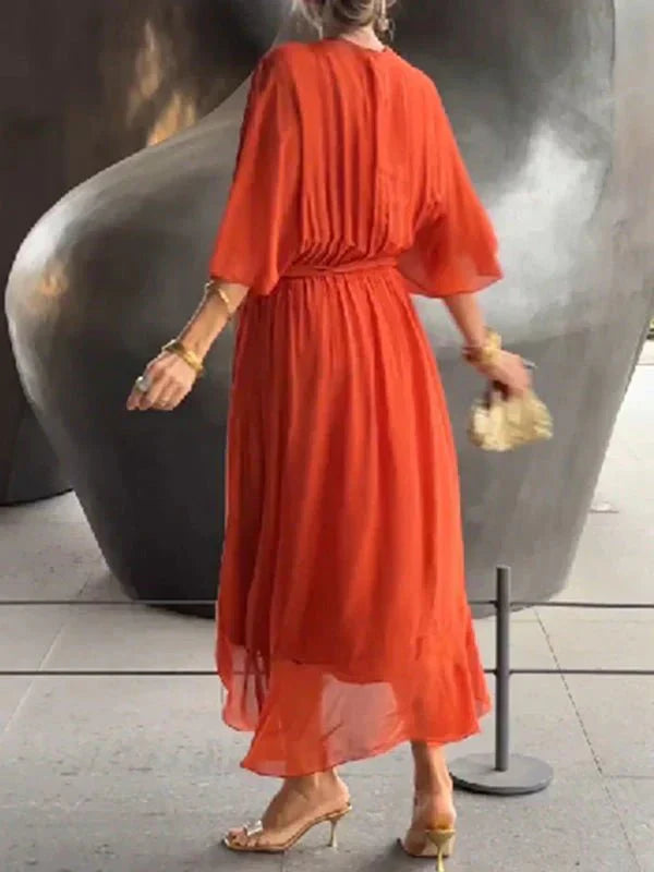 Levoire | Robe En Chiffon De Soie Avec Décolleté En V