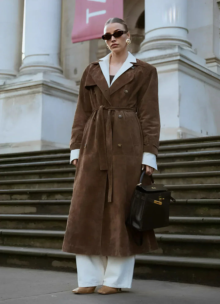 Levoire | Trench-coat en cuir suédé XL