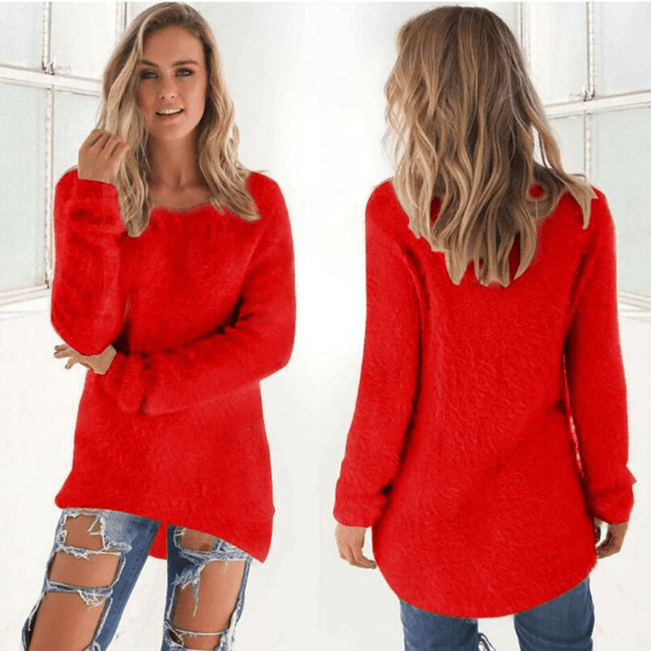 Levoire | Pull en peluche femme Sweatshirt Jumper Gilet Rot