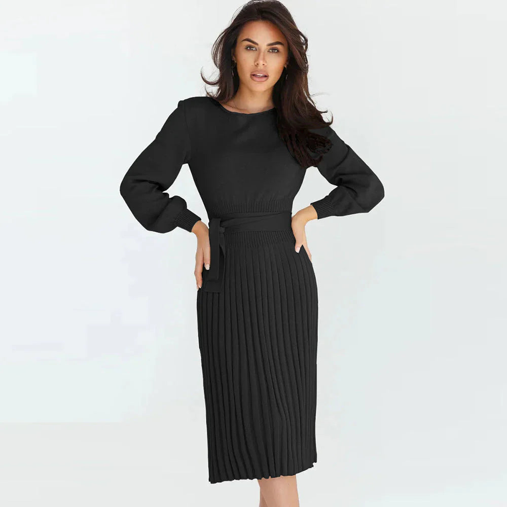 Levoire | Robe Plissée Élégante Pour Femmes Noir