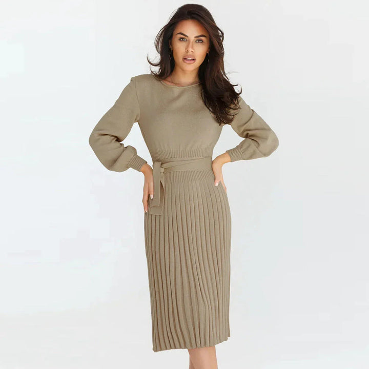 Levoire | Robe Plissée Élégante Pour Femmes Khaki