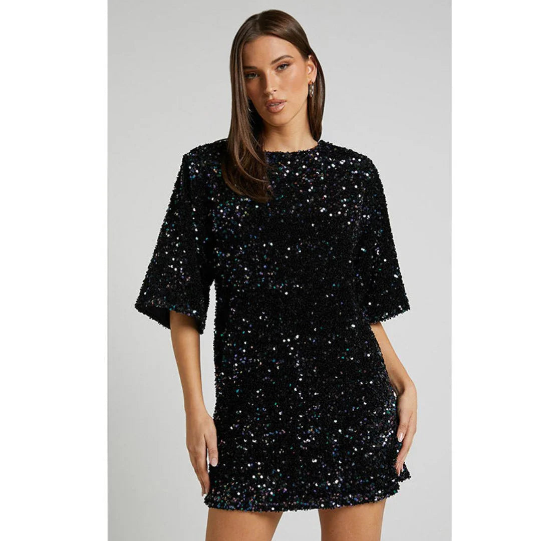 Levoire | Robe De Fête Avec Des Carreaux Noir