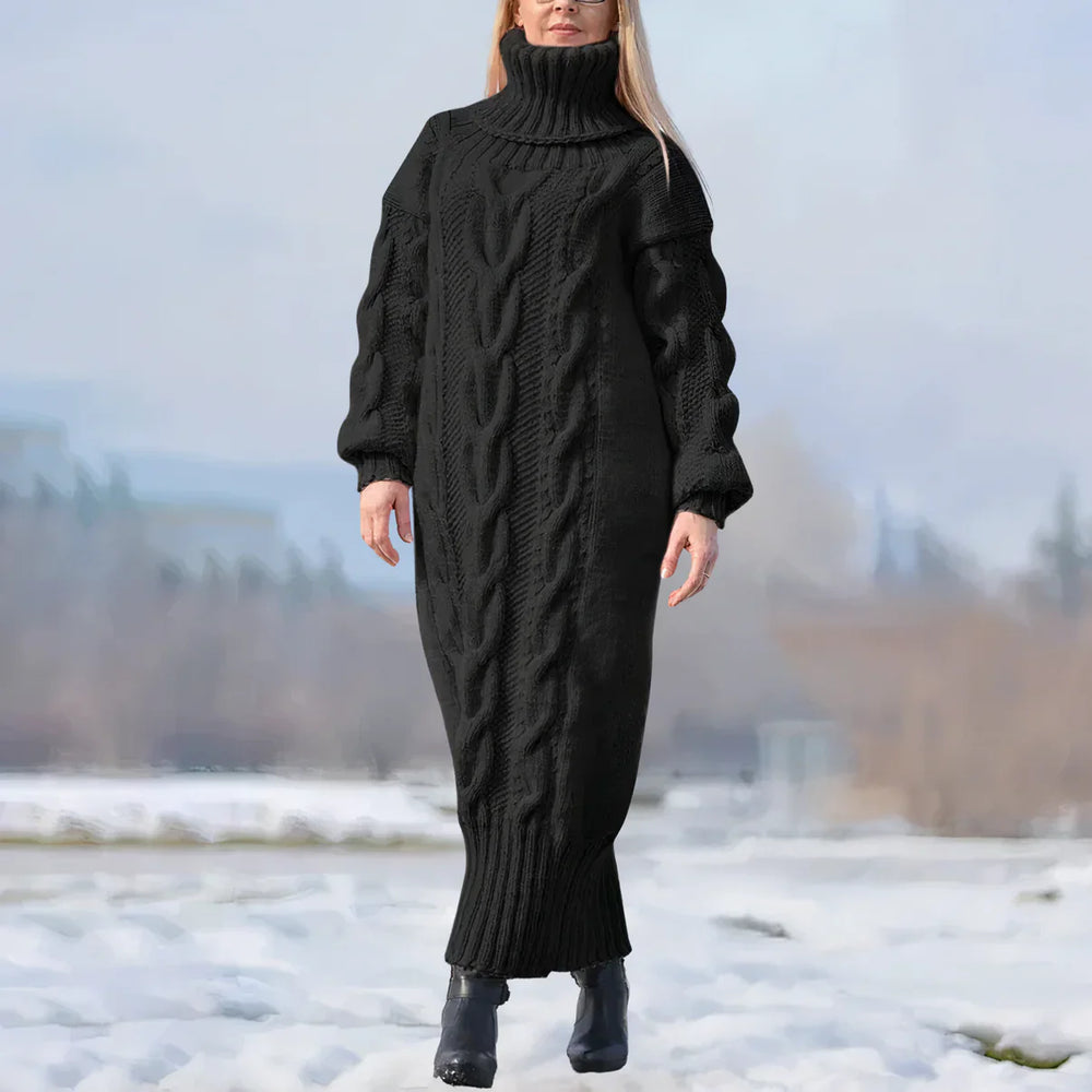 Levoire | Robe Tricot Longue Pour Femmes Noir