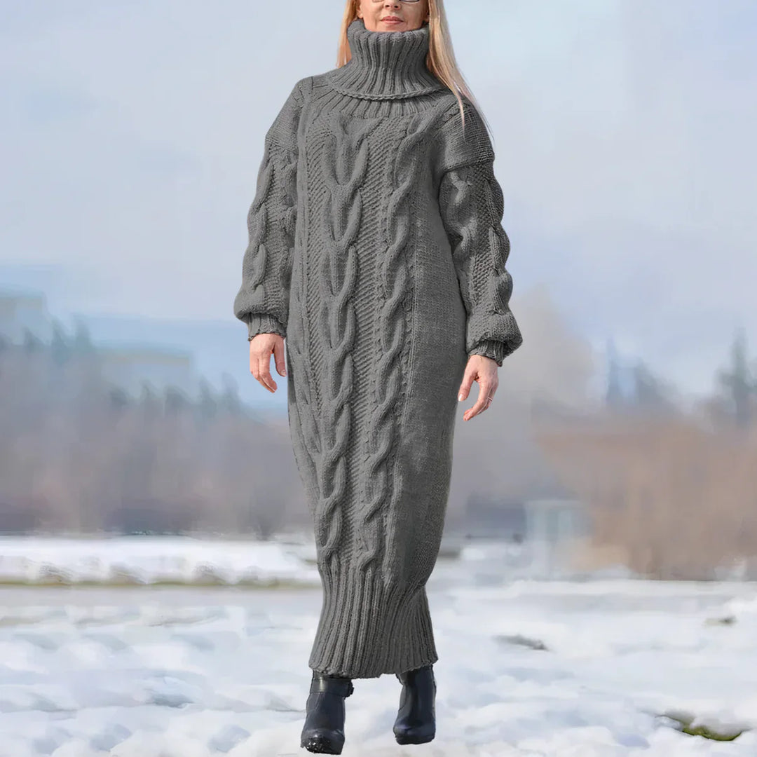 Levoire | Robe Tricot Longue Pour Femmes Gris