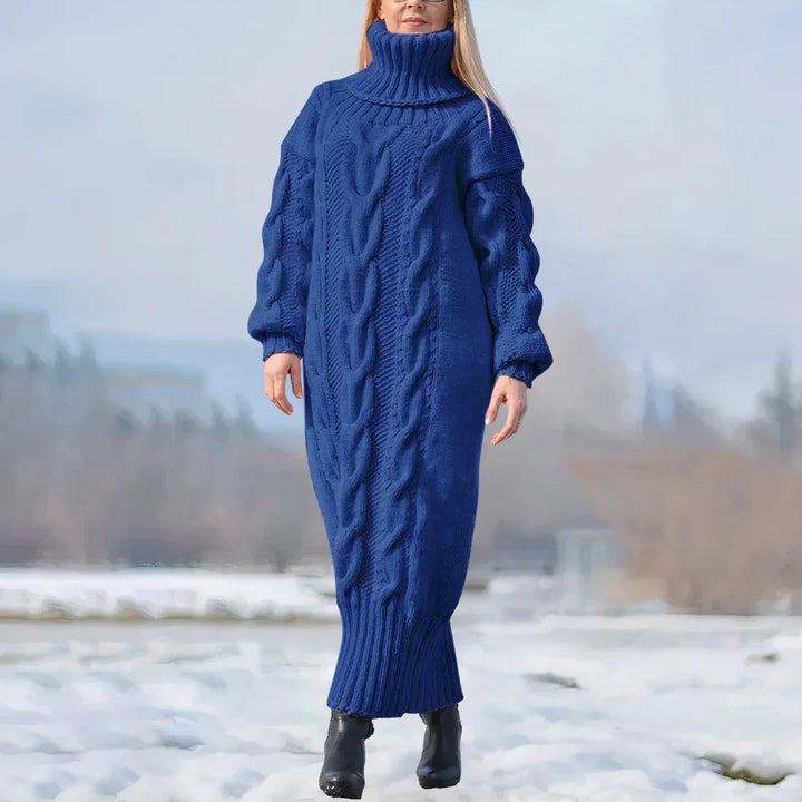 Levoire | Robe Tricot Longue Pour Femmes Bleu