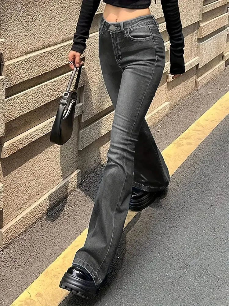 Levoire | Jean Haute Taille Avec Jambe Droite Pour Femmes