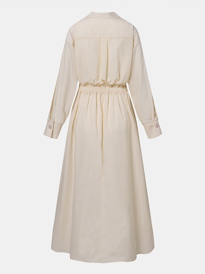 Levoire | Robe Maxi Chemise Élégante Avec Ceinture Pour Femmes