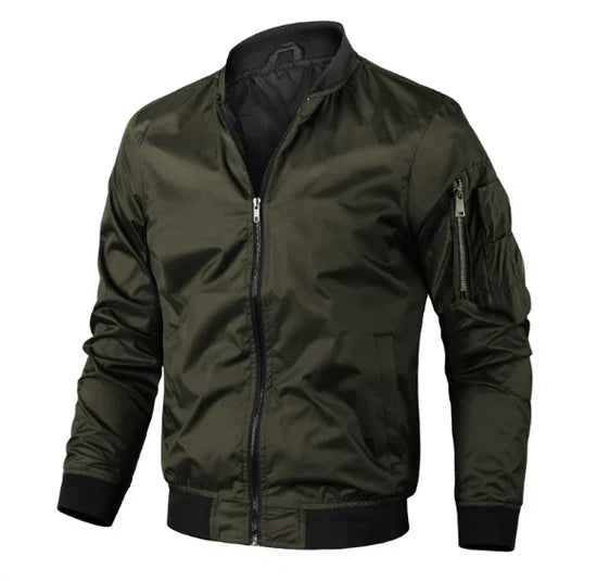 Levoire | Veste bomber décontractée à manches longues pour hommes fermeture éclair Vert