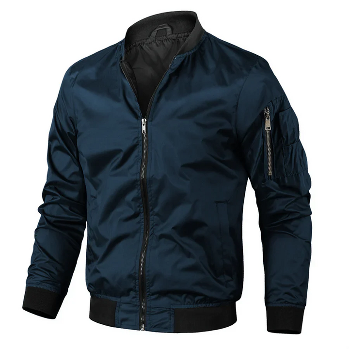 Levoire | Veste bomber décontractée à manches longues pour hommes fermeture éclair Bleu marine