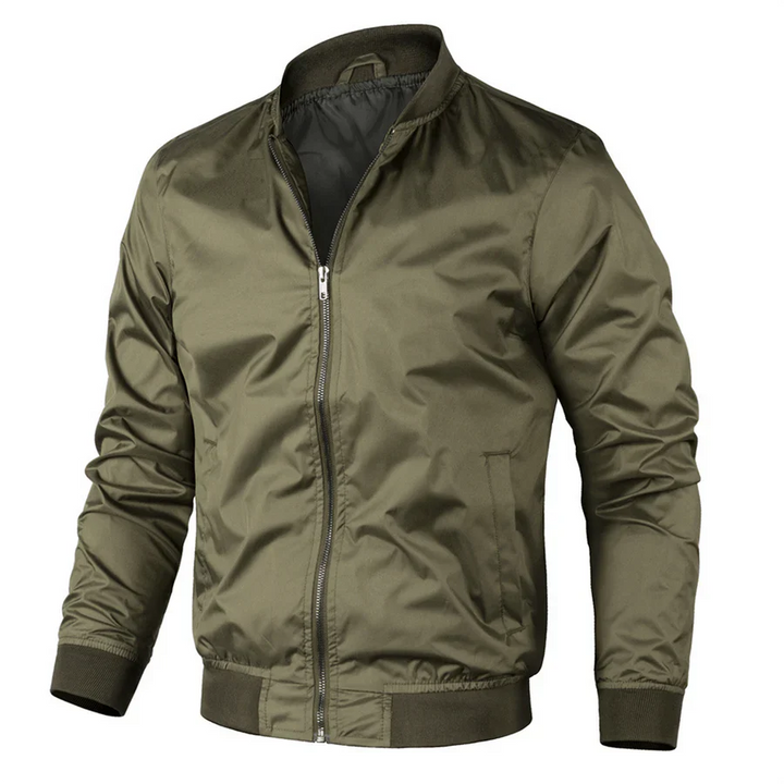 Levoire | Veste bomber décontractée à manches longues pour hommes fermeture éclair Olive vert