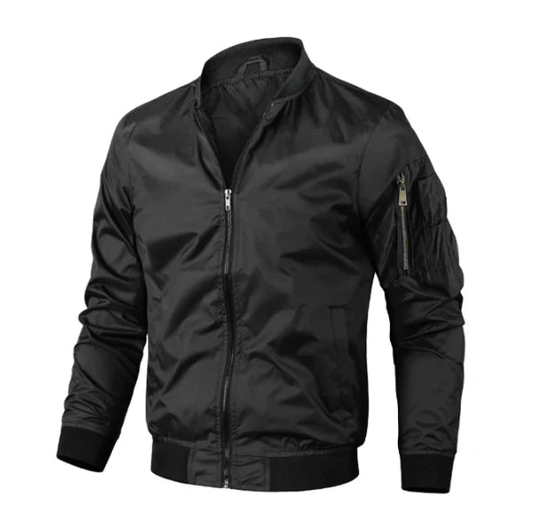 Levoire | Veste bomber décontractée à manches longues pour hommes fermeture éclair Noir