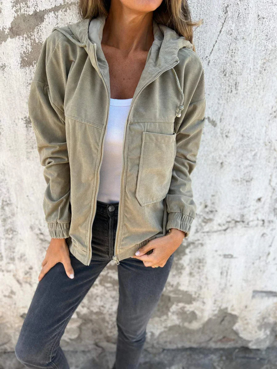 Levoire | Sweat à capuche zipper pour femmes manches longues Vert