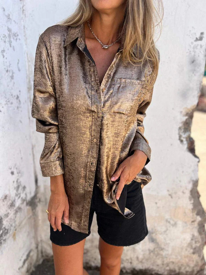 Levoire | Femmes Manches Longues Avec Boutons Long Argent