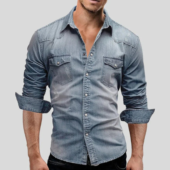 Levoire | T-shirt à manches longues décontracté pour hommes avec boutons
