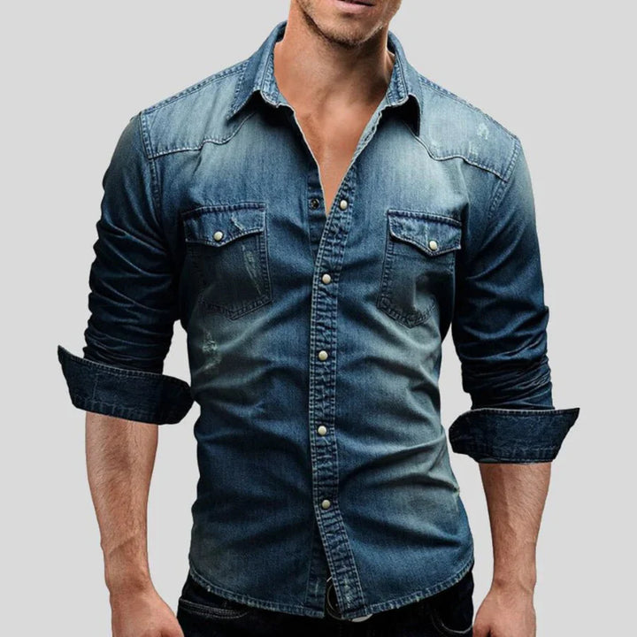 Levoire | T-shirt à manches longues décontracté pour hommes avec boutons