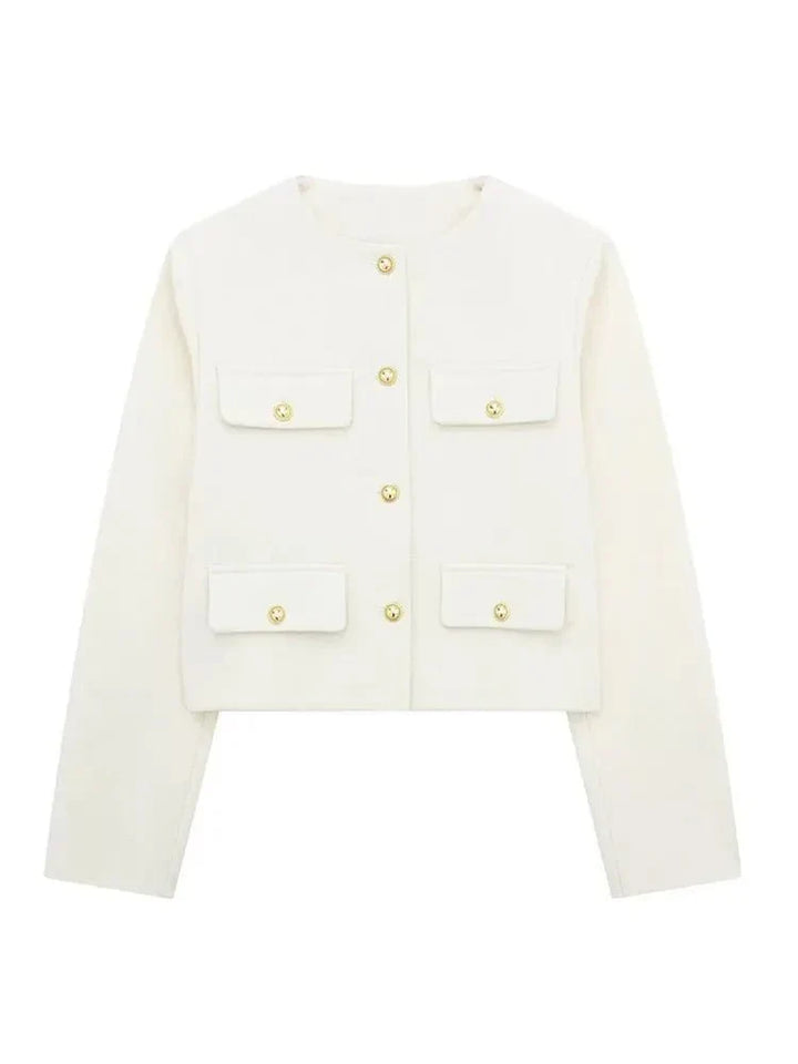 Levoire | Blouse à boutons croisés pour femmes à manches longues Blanc