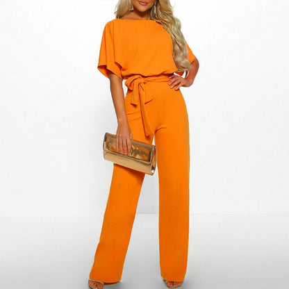 Levoire | Combinaison Avec Jambe Large Ceinture Orange