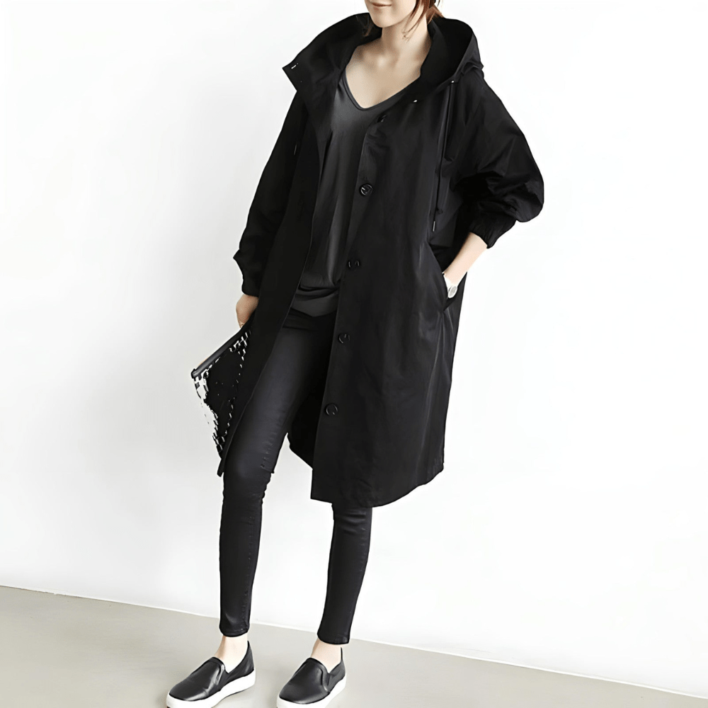 Levoire | Trench-Coat Mode Plus Long Noir