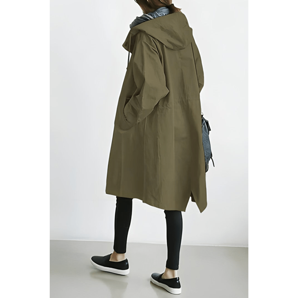 Levoire | Trench-Coat Mode Plus Long Vert armée