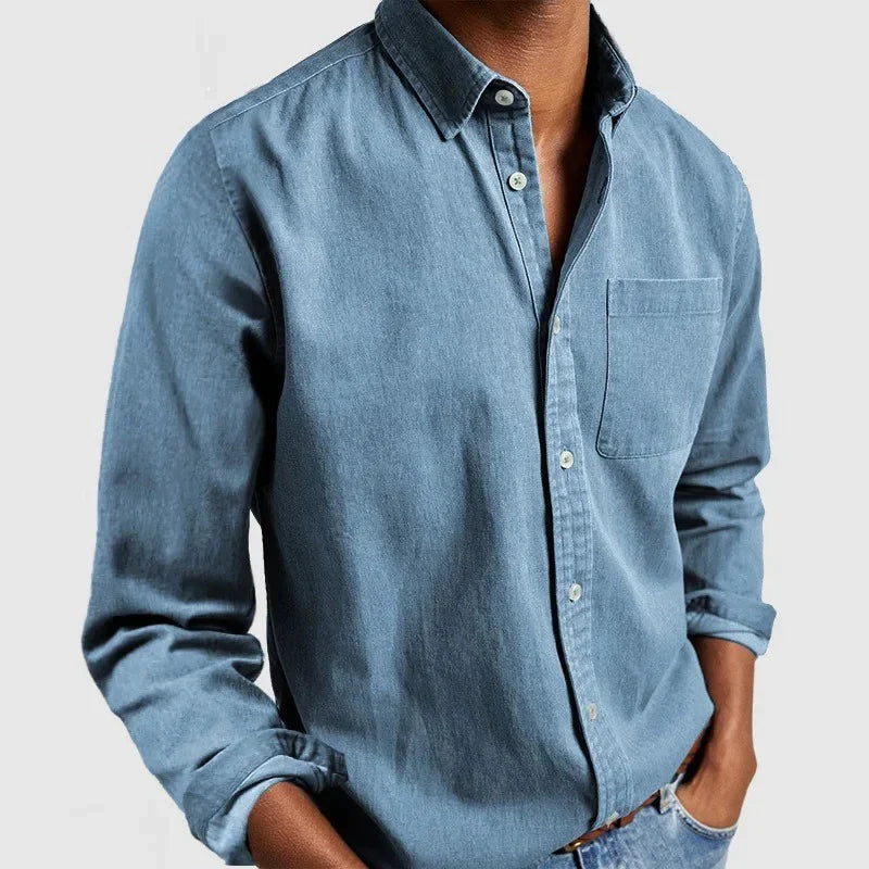 Levoire | Décontracté Avec Boutons Pour Hommes Manches Longues Bleu clair
