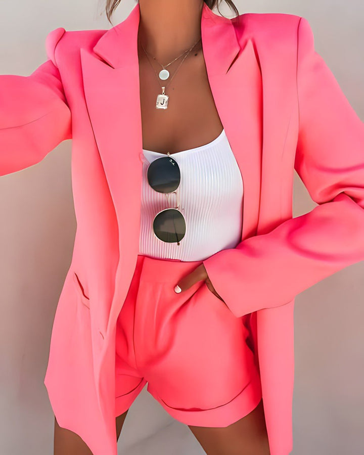 Levoire | Veste Et Ensemble De Shorts Pour Femmes Rose clair