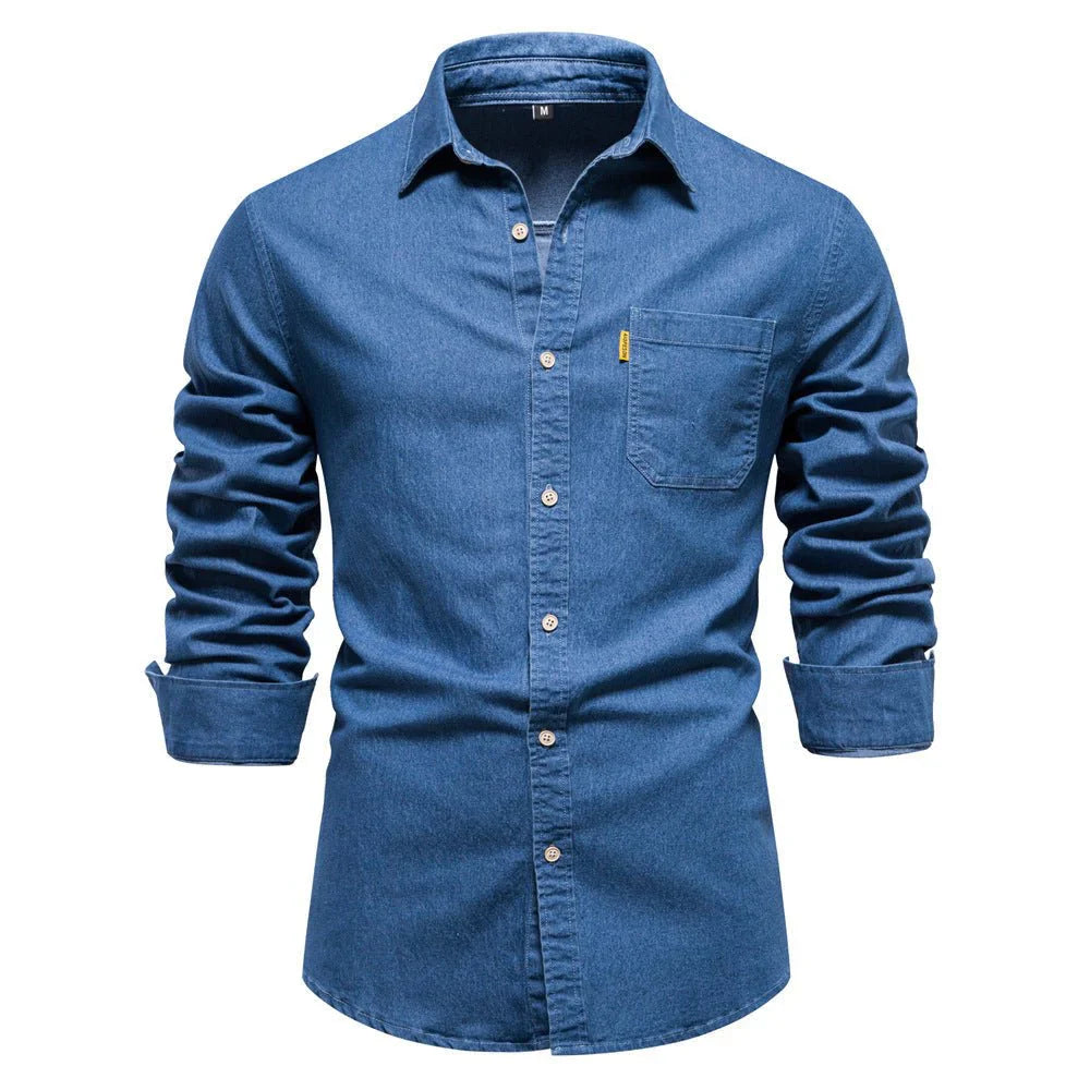 Levoire | Pantalons à boutons à manches longues pour hommes décontractés Bleu clair