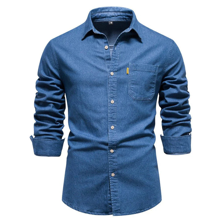 Levoire | Pantalons à boutons à manches longues pour hommes décontractés Bleu clair
