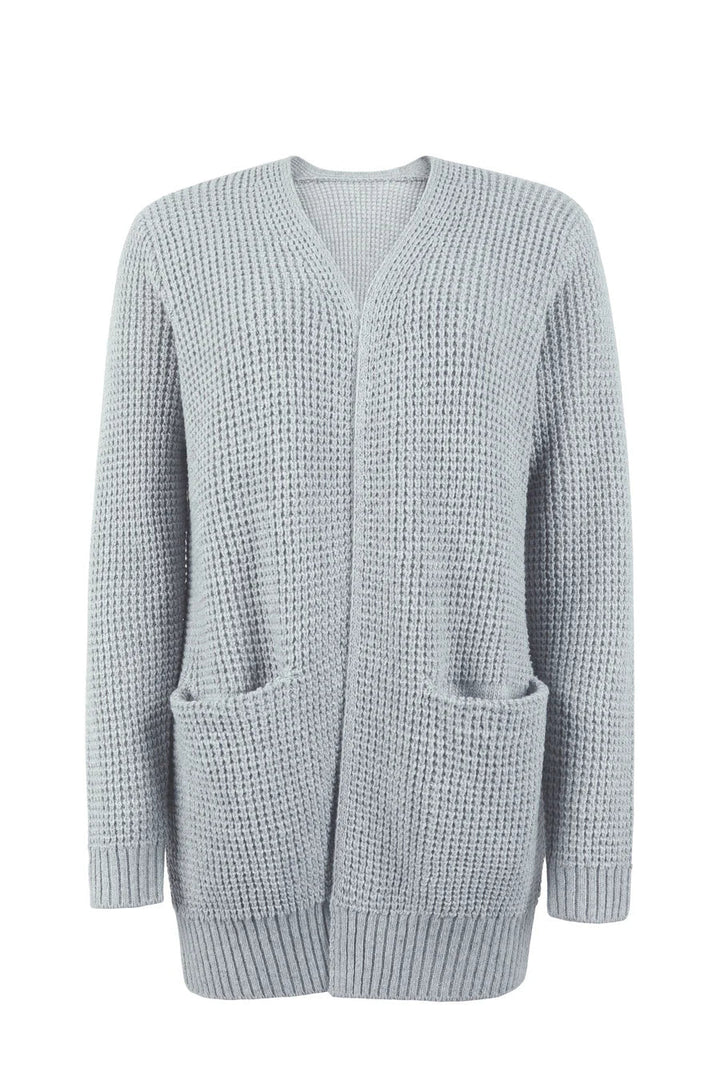 Levoire | Veste tricot longue pour femmes manches longues Gris