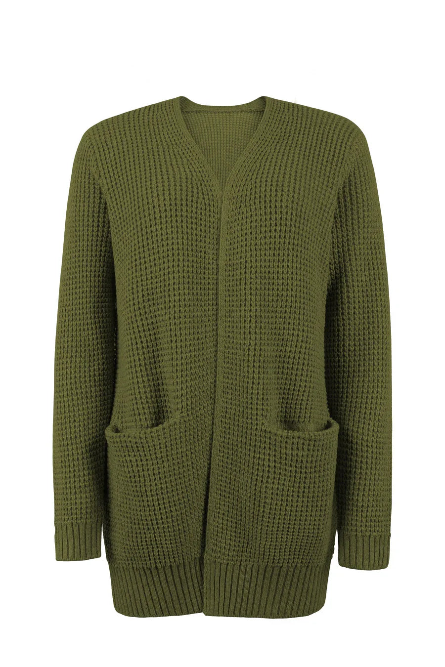 Levoire | Veste tricot longue pour femmes manches longues Vert