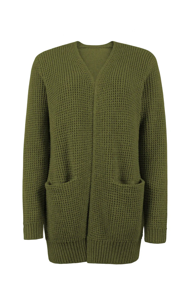 Levoire | Veste tricot longue pour femmes manches longues Vert