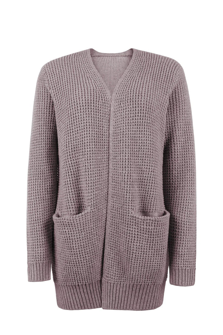 Levoire | Veste tricot longue pour femmes manches longues Rose clair