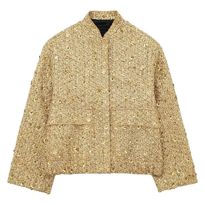Levoire | Femmes Manches Longues Paillettes Courte Commander