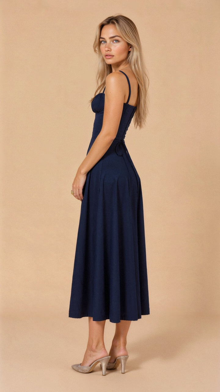 Levoire | Robe Midi Élégante Au Style Corset Pour Femmes