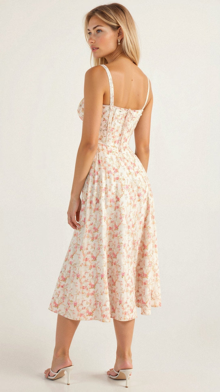 Levoire | Robe Midi Élégante Au Style Corset Pour Femmes