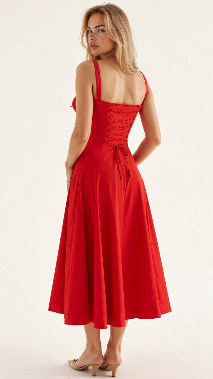 Levoire | Robe Midi Élégante Au Style Corset Pour Femmes