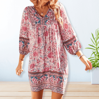 Levoire | Robe Boho Imprimée Pour Femmes Rosa