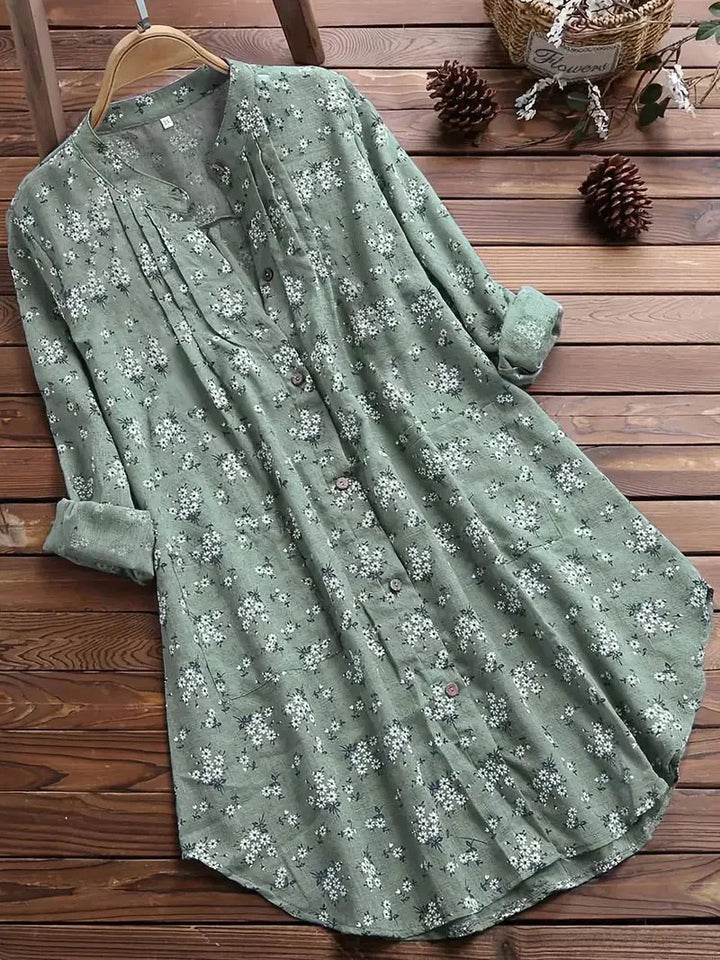 Levoire | Robe À Manches Longues Avec Motif Floral Pour Femmes Vert