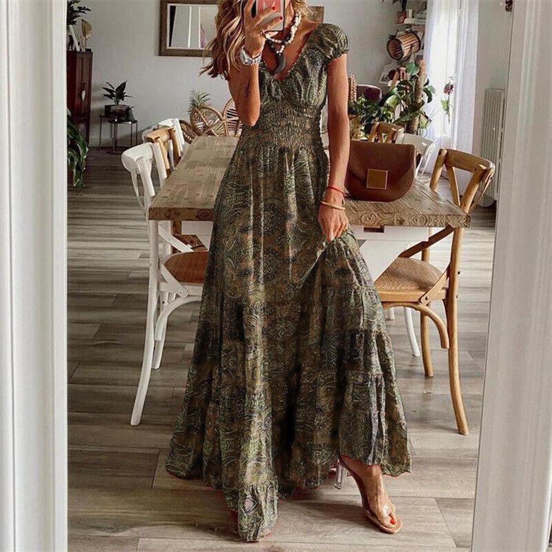 Levoire | Robe Maxi Bohème Pour Femmes Café
