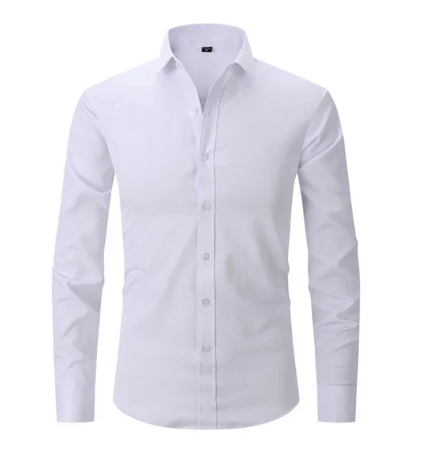 Levoire | Chemise à manches longues pour hommes avec boutons coupe slim Blanc