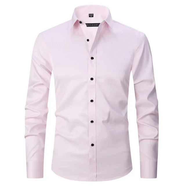 Levoire | Chemise à manches longues pour hommes avec boutons coupe slim Rose