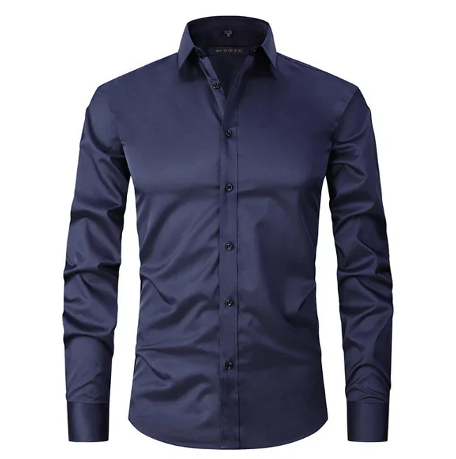 Levoire | Chemise à manches longues pour hommes avec boutons coupe slim Violet foncé
