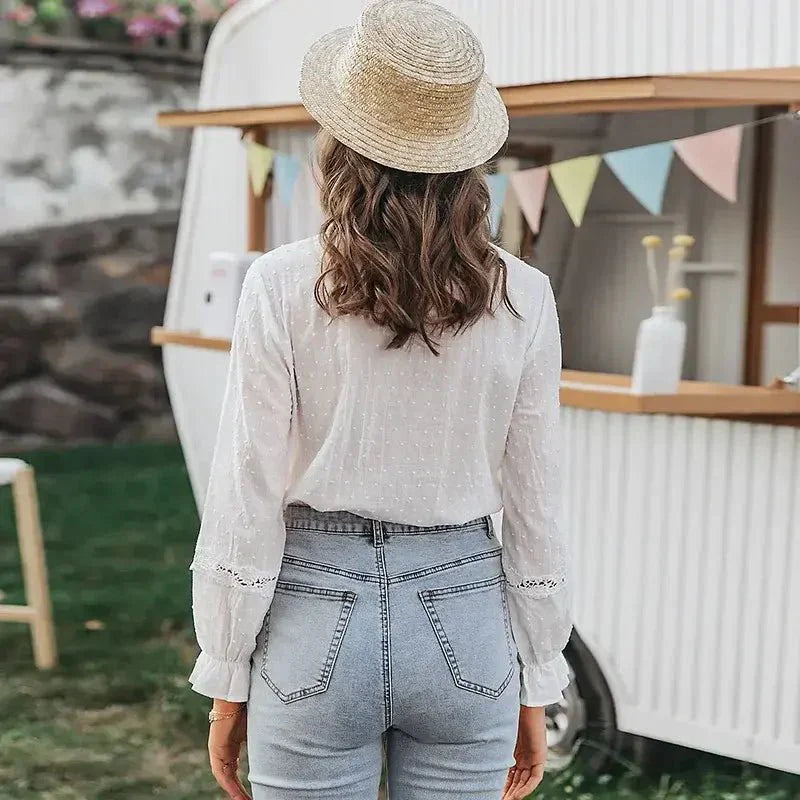 Levoire | Top En Dentelle À Manches Longues
