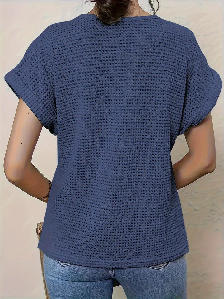 Levoire | Robe à col rond à manches courtes pour femmes Élégance