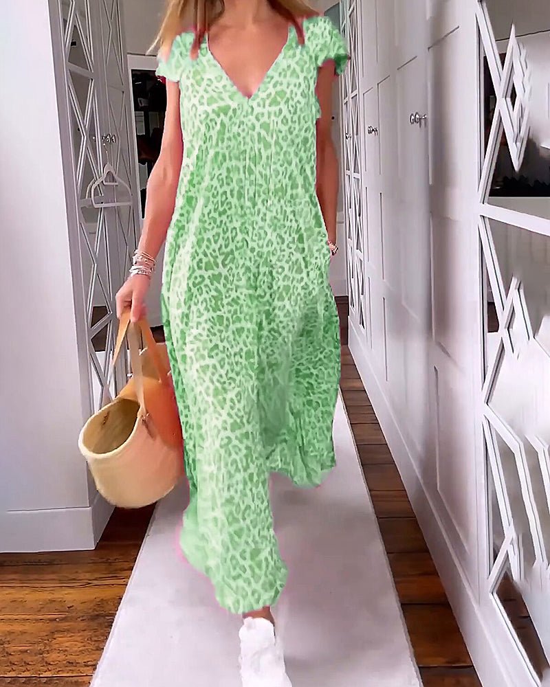 Levoire | Robe Midi Imprimée Femme Vert