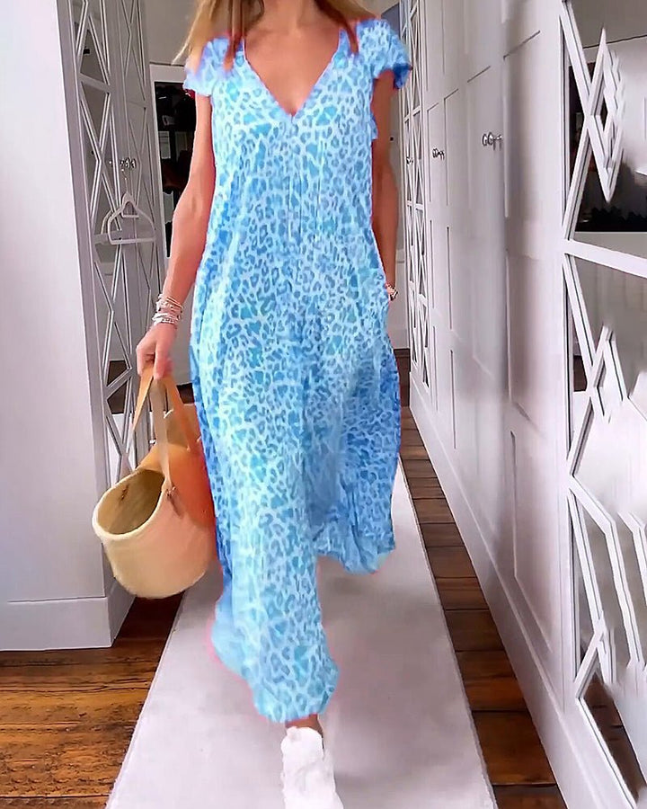 Levoire | Robe Midi Imprimée Femme Bleu