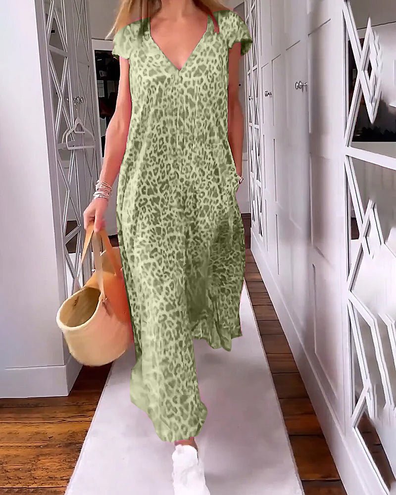 Levoire | Robe Midi Imprimée Femme Vert foncé