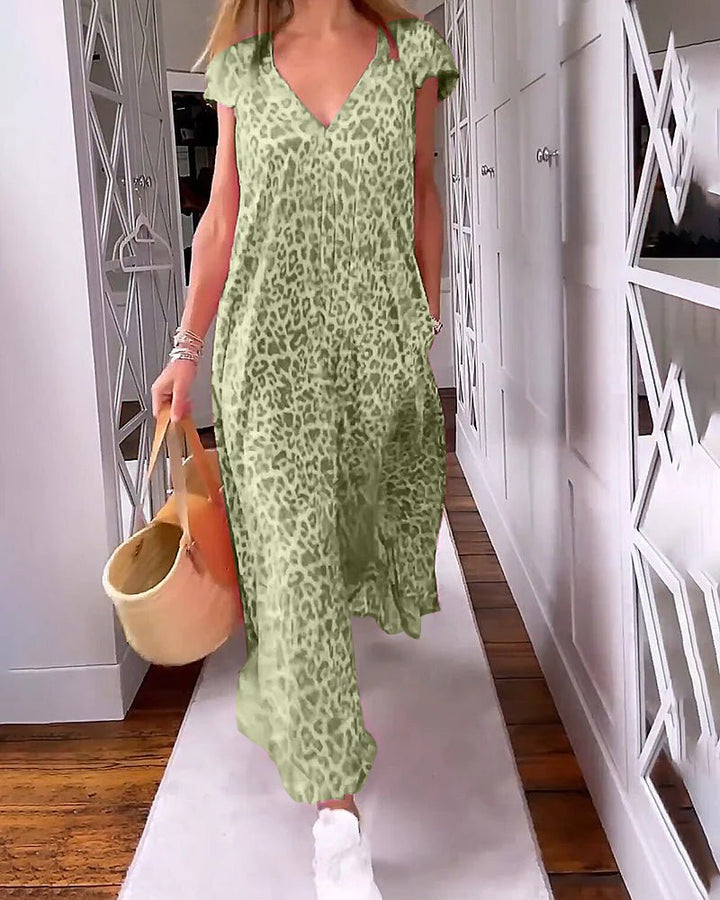 Levoire | Robe Midi Imprimée Femme Vert foncé